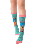 Load image into Gallery viewer, lusciousscarves Socks Ladies Green Baboon Design Bamboo Socks, Miss Sparrow
