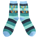 Load image into Gallery viewer, lusciousscarves Socks Men&#39;s Bamboo Socks , Mr Heron, Best Dad Ever Design, Green
