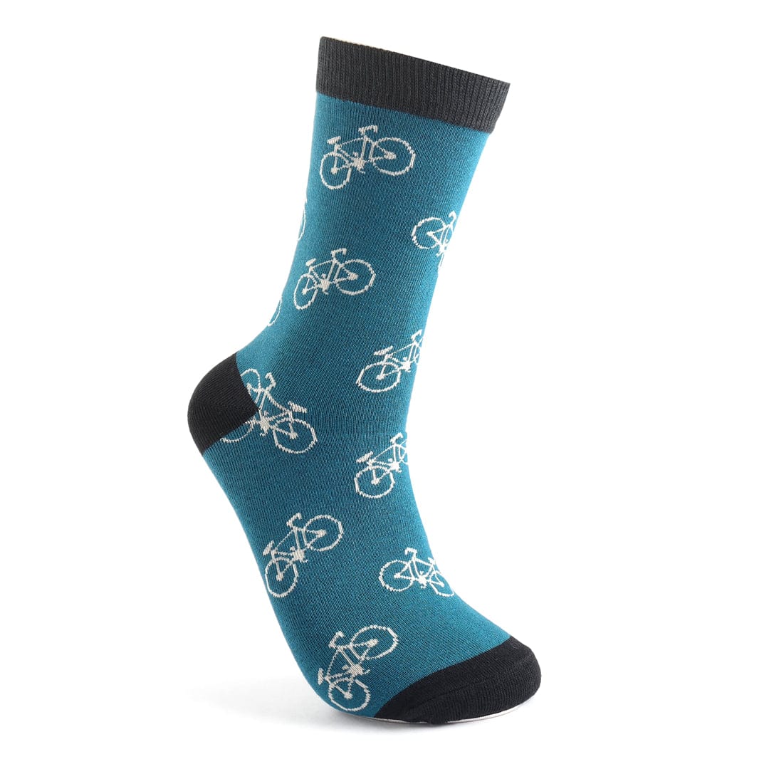 lusciousscarves socks Men's Bamboo Socks , Mr Heron, Bikes Design, Teal