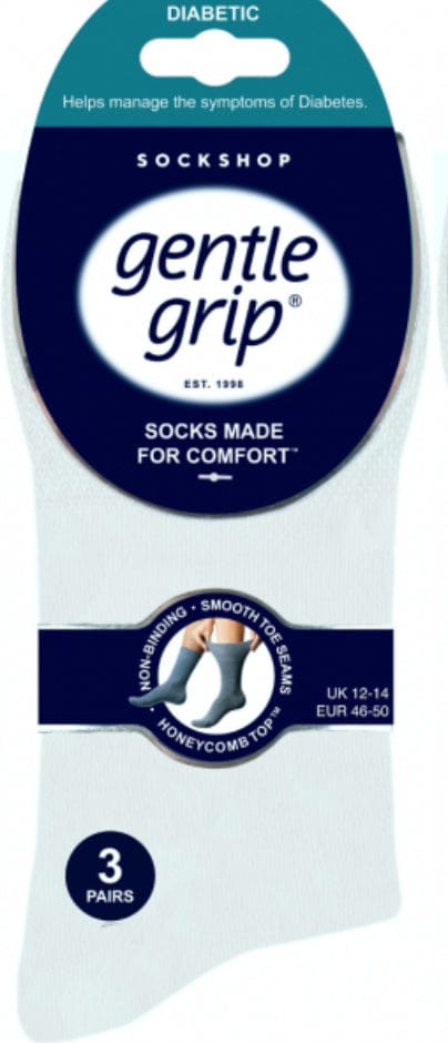 lusciousscarves Socks Men's Diabetic Gentle Grip Non Binding Big Foot Honey Comb Top Seamless Toe Socks UK 12-14 by Sock Shop