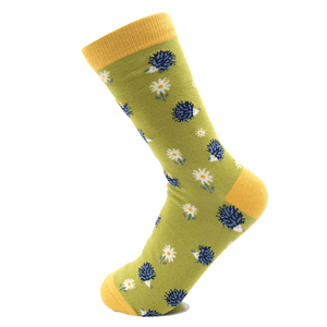 lusciousscarves Socks Miss Sparrow Bamboo Socks , Ladies Hedgehog Design, Lime Green