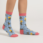 Load image into Gallery viewer, lusciousscarves Socks Miss Sparrow Bee Hive Bamboo Socks - Pale Blue
