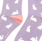 Load image into Gallery viewer, lusciousscarves Socks Miss Sparrow Bunny Rabbit Bamboo Socks - lilac
