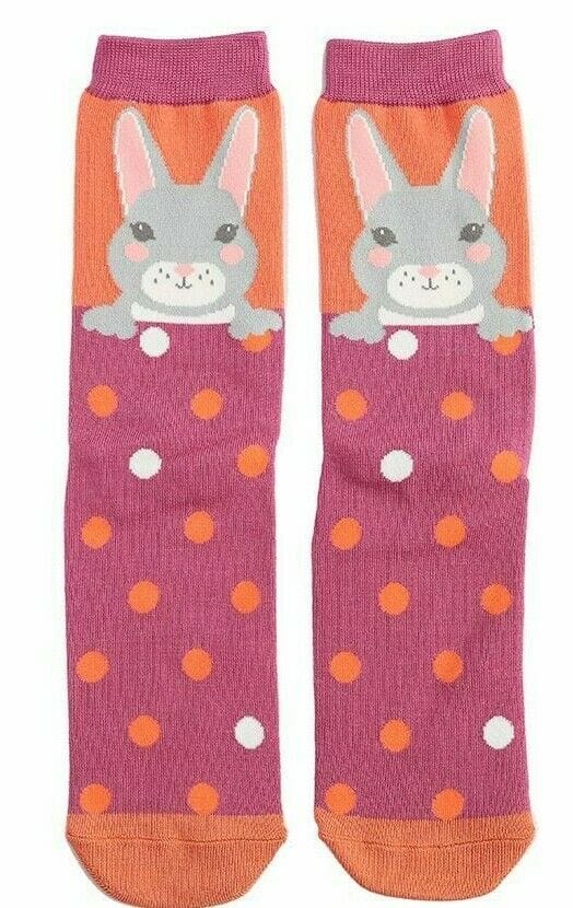 lusciousscarves Socks Miss Sparrow Bunny Rabbits & Spots Bamboo Socks - Pink