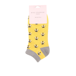 Load image into Gallery viewer, lusciousscarves Socks Miss Sparrow Busy Bees Bamboo Trainer Socks - Mustard Yellow
