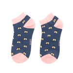 Load image into Gallery viewer, lusciousscarves Socks Miss Sparrow Busy Bees Bamboo Trainer Socks - Navy
