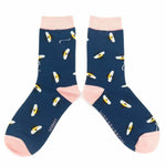 Load image into Gallery viewer, lusciousscarves Socks Miss Sparrow Buzzy Bees Bamboo Socks - Navy
