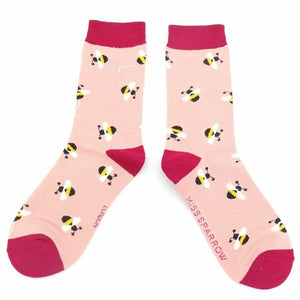 lusciousscarves Socks Miss Sparrow Buzzy Bees Bamboo Socks - Pink