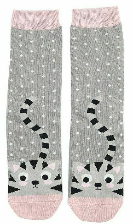 lusciousscarves Socks Miss Sparrow Cats & Spots Bamboo Socks - Grey