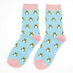 Load image into Gallery viewer, lusciousscarves Socks Miss Sparrow Cute Frogs Bamboo Socks - Pale Blue
