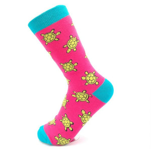 lusciousscarves Socks Miss Sparrow Cute Turtles Bamboo Socks - Hot Pink