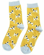 Load image into Gallery viewer, lusciousscarves Socks Miss Sparrow Dalmatians Bamboo Socks - Mustard

