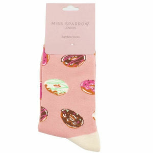 lusciousscarves Socks Miss Sparrow Doughnuts Bamboo Socks - Pink