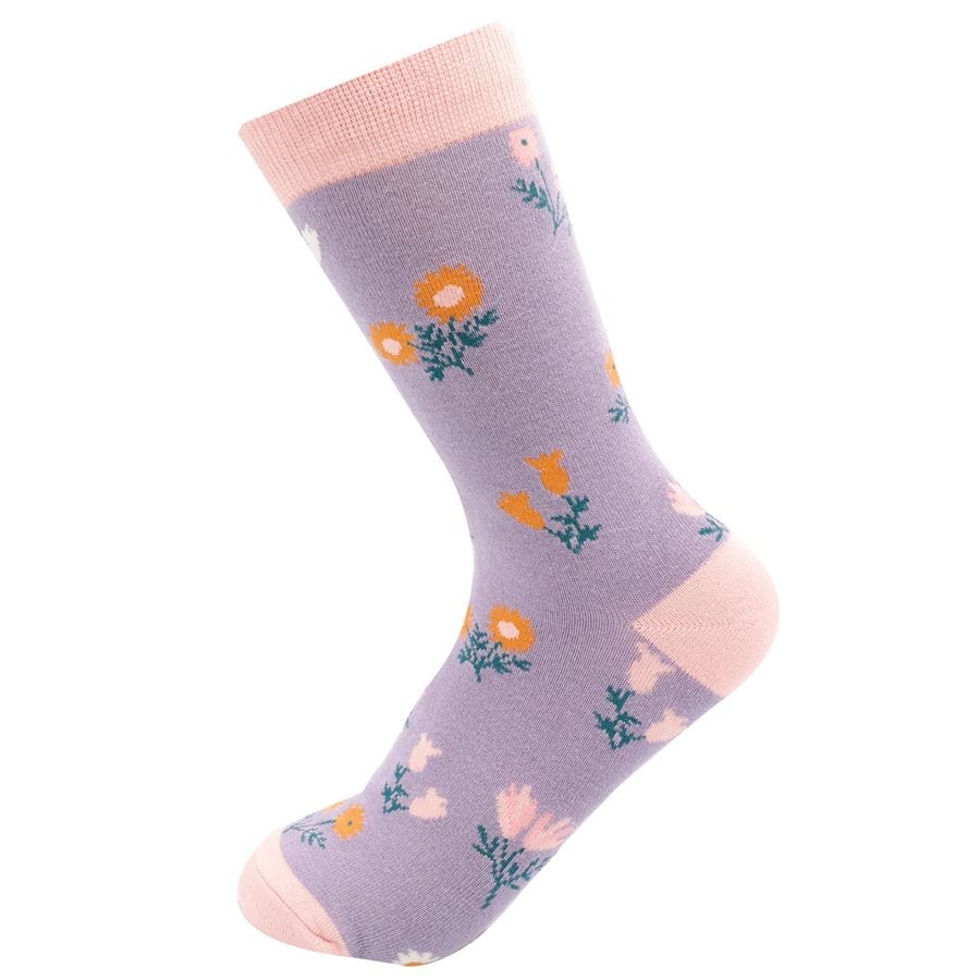 lusciousscarves Socks Miss Sparrow Floral Bamboo Socks - Lilac