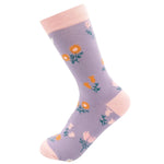 Load image into Gallery viewer, lusciousscarves Socks Miss Sparrow Floral Bamboo Socks - Lilac
