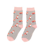 Load image into Gallery viewer, lusciousscarves Socks Miss Sparrow Fox Bamboo Socks - Grey
