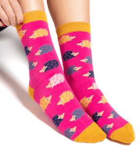 lusciousscarves Socks Miss Sparrow Hedgehogs Bamboo Socks - Hot Pink