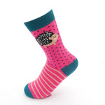 Load image into Gallery viewer, lusciousscarves Socks Miss Sparrow Hedgehogs Bamboo Socks - Pink
