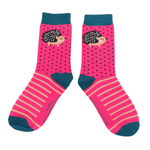 Load image into Gallery viewer, lusciousscarves Socks Miss Sparrow Hedgehogs Bamboo Socks - Pink
