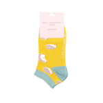 Load image into Gallery viewer, lusciousscarves Socks Miss Sparrow Hedgehogs Bamboo Trainer Socks - Mustard
