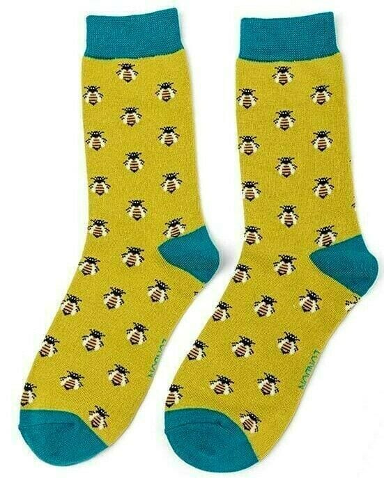 lusciousscarves Socks Miss Sparrow Honey Bees Bamboo Socks - Lime Green