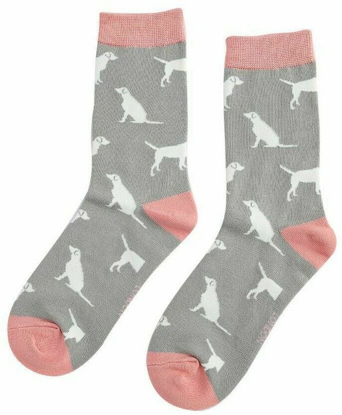 lusciousscarves Socks Miss Sparrow Labrador Bamboo Socks - Grey