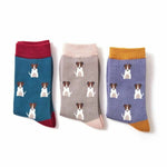 Load image into Gallery viewer, lusciousscarves Socks Miss Sparrow Little Jack Russell Bamboo Socks - Blue
