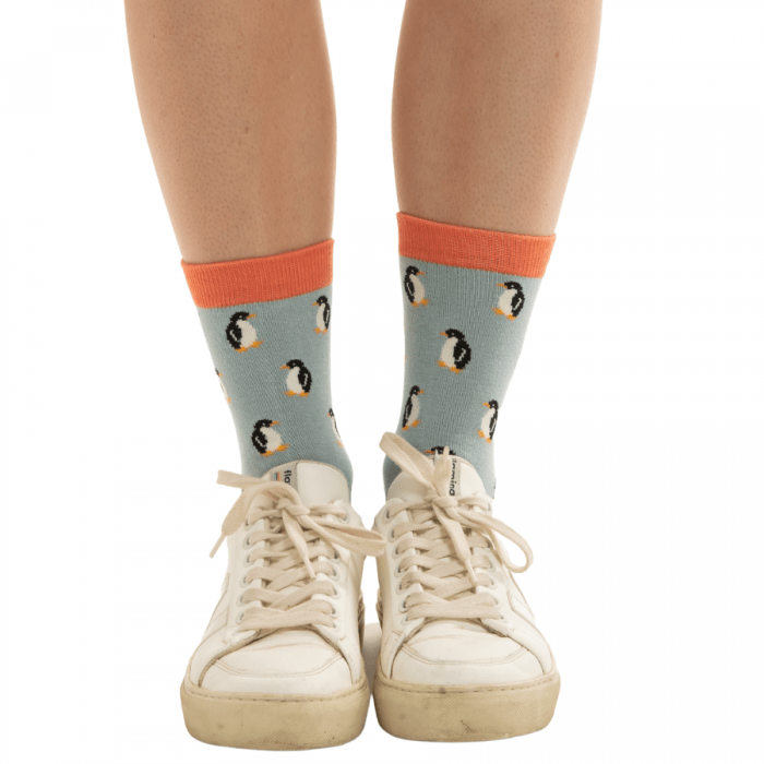 lusciousscarves Socks Miss Sparrow Little Penguins Bamboo Socks - Duck Egg