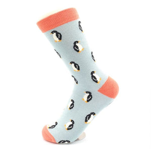 lusciousscarves Socks Miss Sparrow Little Penguins Bamboo Socks - Duck Egg