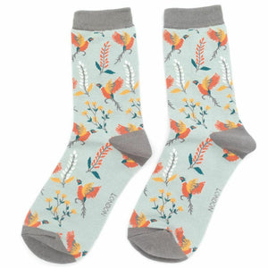 lusciousscarves Socks Miss Sparrow pheasants Bamboo Socks - Duck Egg