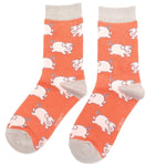 Load image into Gallery viewer, lusciousscarves Socks Miss Sparrow Pig Bamboo Socks - Orange
