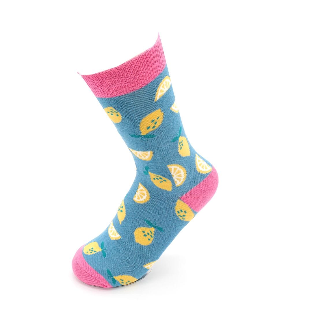 lusciousscarves Socks Miss Sparrow Quirky Lemons Bamboo Socks - Blue