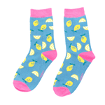 Load image into Gallery viewer, lusciousscarves Socks Miss Sparrow Quirky Lemons Bamboo Socks - Blue

