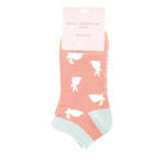 Load image into Gallery viewer, lusciousscarves Socks Miss Sparrow Rabbits Trainer Bamboo Socks - Peach
