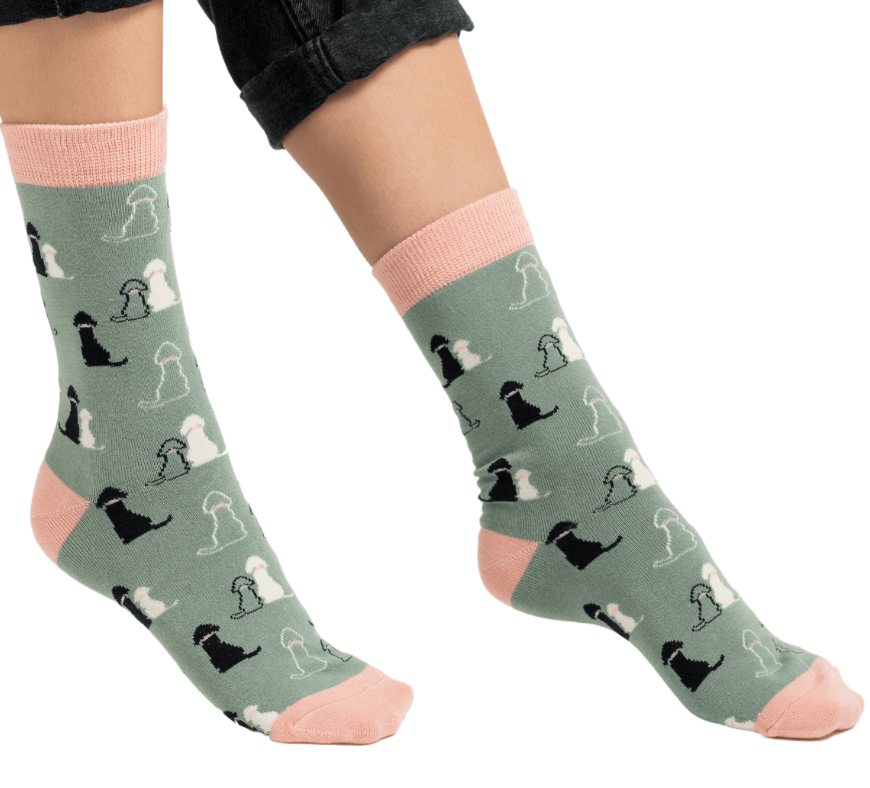 lusciousscarves Socks Miss Sparrow Retrievers Bamboo Socks - Green