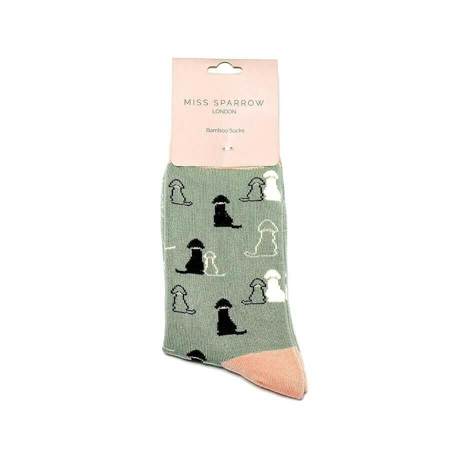 lusciousscarves Socks Miss Sparrow Retrievers Bamboo Socks - Green