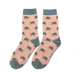 lusciousscarves Socks Miss Sparrow Turtle Bamboo Socks - Pink