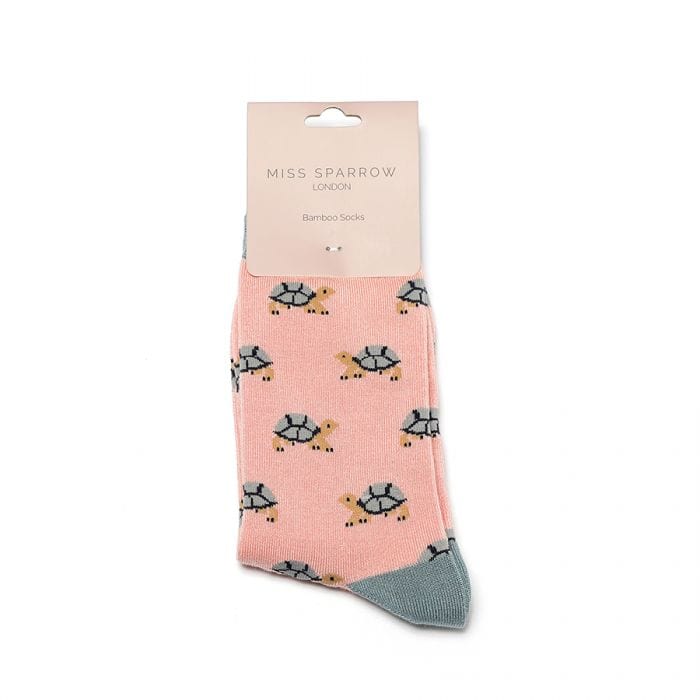 lusciousscarves Socks Miss Sparrow Turtle Bamboo Socks - Pink