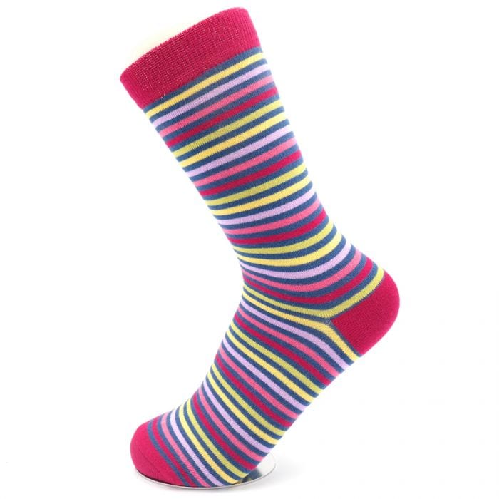 lusciousscarves Socks Miss Sparrow Vibrant Stripes Bamboo Socks - Navy