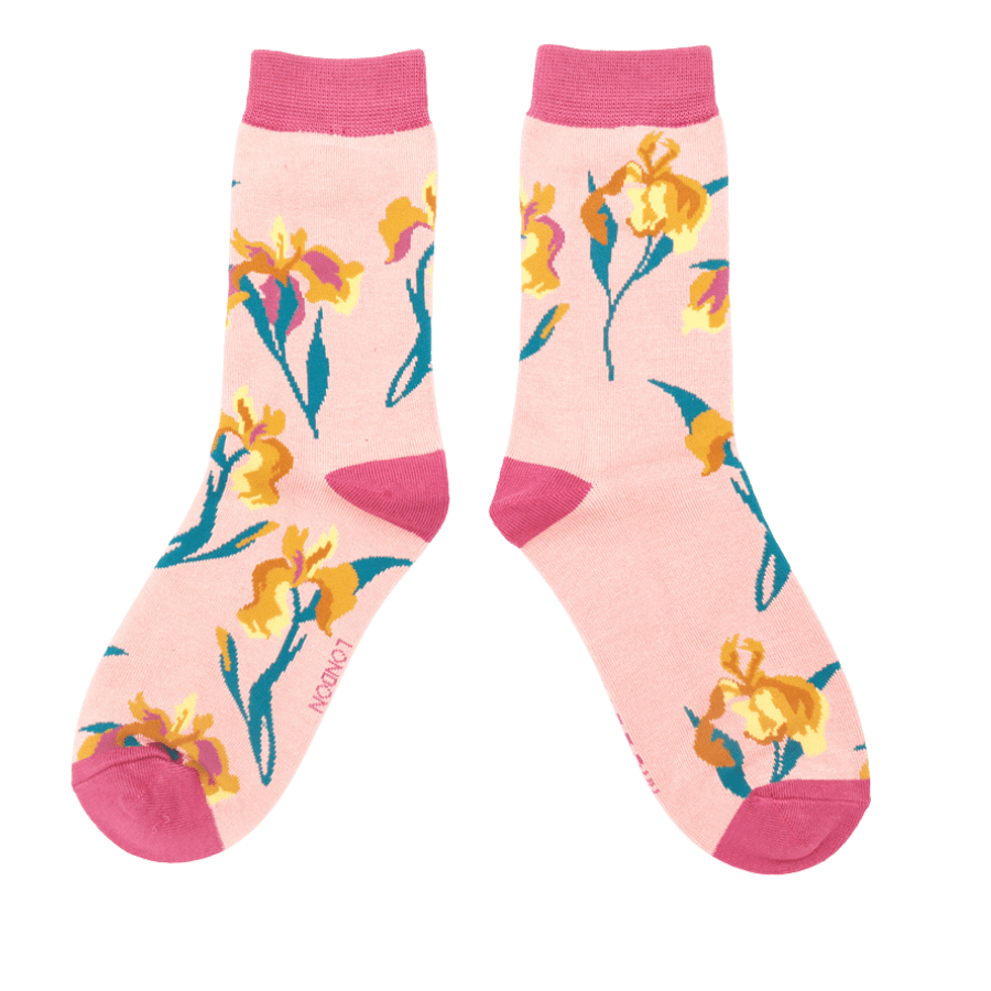 lusciousscarves Socks Miss Sparrow Wild Iris Bamboo Socks - Pink