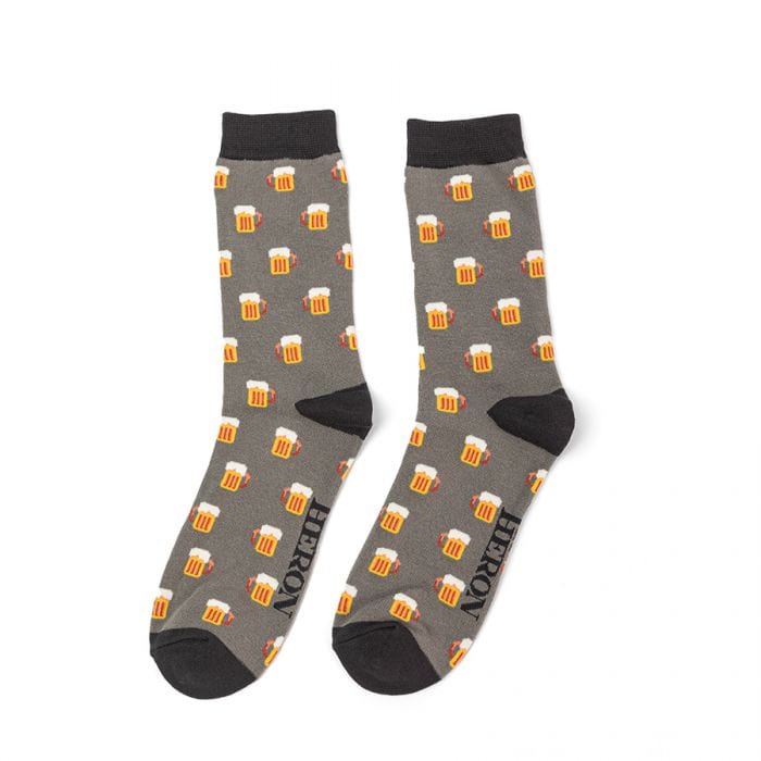 lusciousscarves Socks Mr Heron Beer Bamboo Socks - Grey
