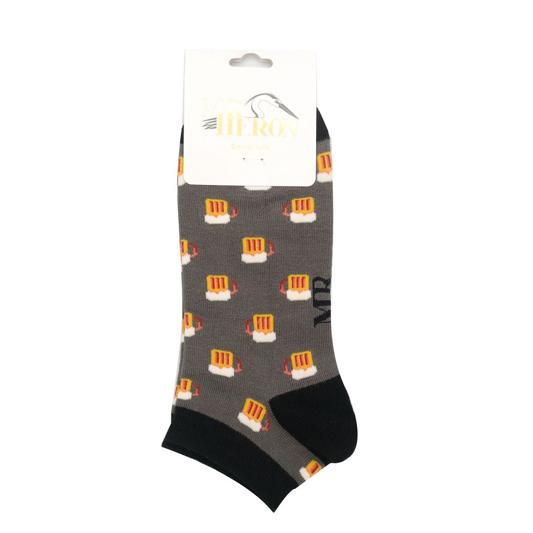 lusciousscarves Socks Mr Heron Beer Trainer Bamboo Socks - Grey