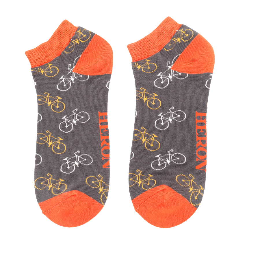 lusciousscarves Socks Mr Heron Bicycles Bamboo Trainer Socks - Grey