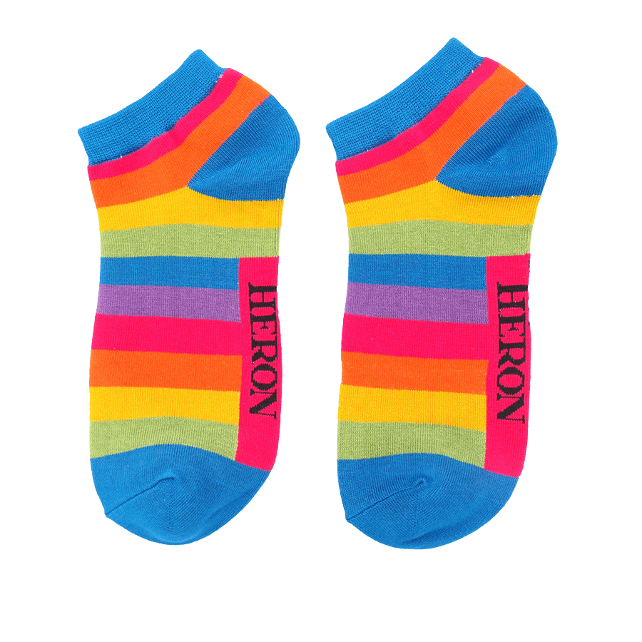 lusciousscarves Socks Mr Heron Bright Stripes Bamboo Trainer Socks - Multi