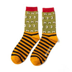 Load image into Gallery viewer, lusciousscarves Socks Mr Heron Busy Bees Bamboo Socks - Olive
