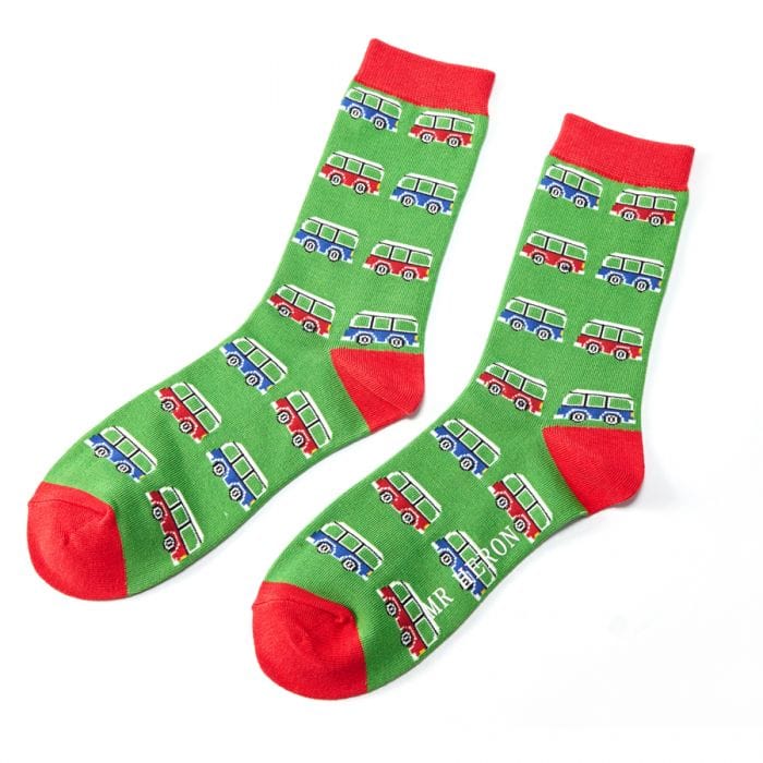 lusciousscarves Socks Mr Heron Campervan Bamboo Socks - Green