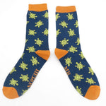 Load image into Gallery viewer, lusciousscarves Socks Mr Heron Cute Turtles Bamboo Socks - Navy
