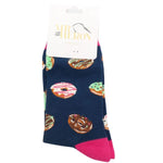 Load image into Gallery viewer, lusciousscarves Socks Mr Heron Doughnuts Bamboo Socks - Navy
