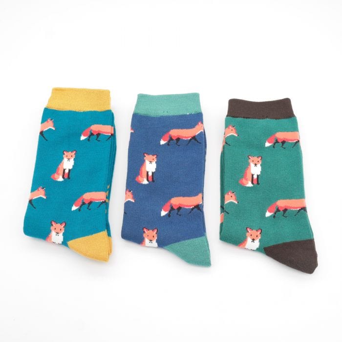 lusciousscarves Socks Mr Heron Foxes Bamboo Socks - Teal