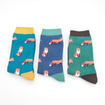 Load image into Gallery viewer, lusciousscarves Socks Mr Heron Foxes Bamboo Socks - Teal
